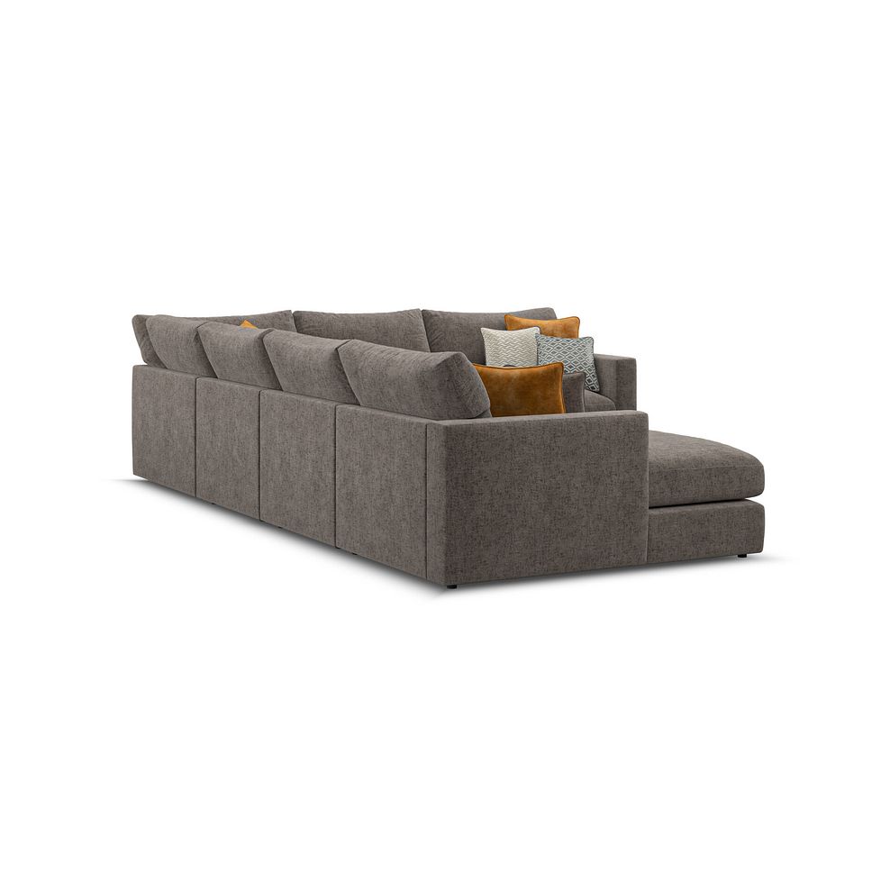 Malvern  Modular 6 Seater Left Hand Corner Sofa with Chaise in Brown fabric - Group 18 4