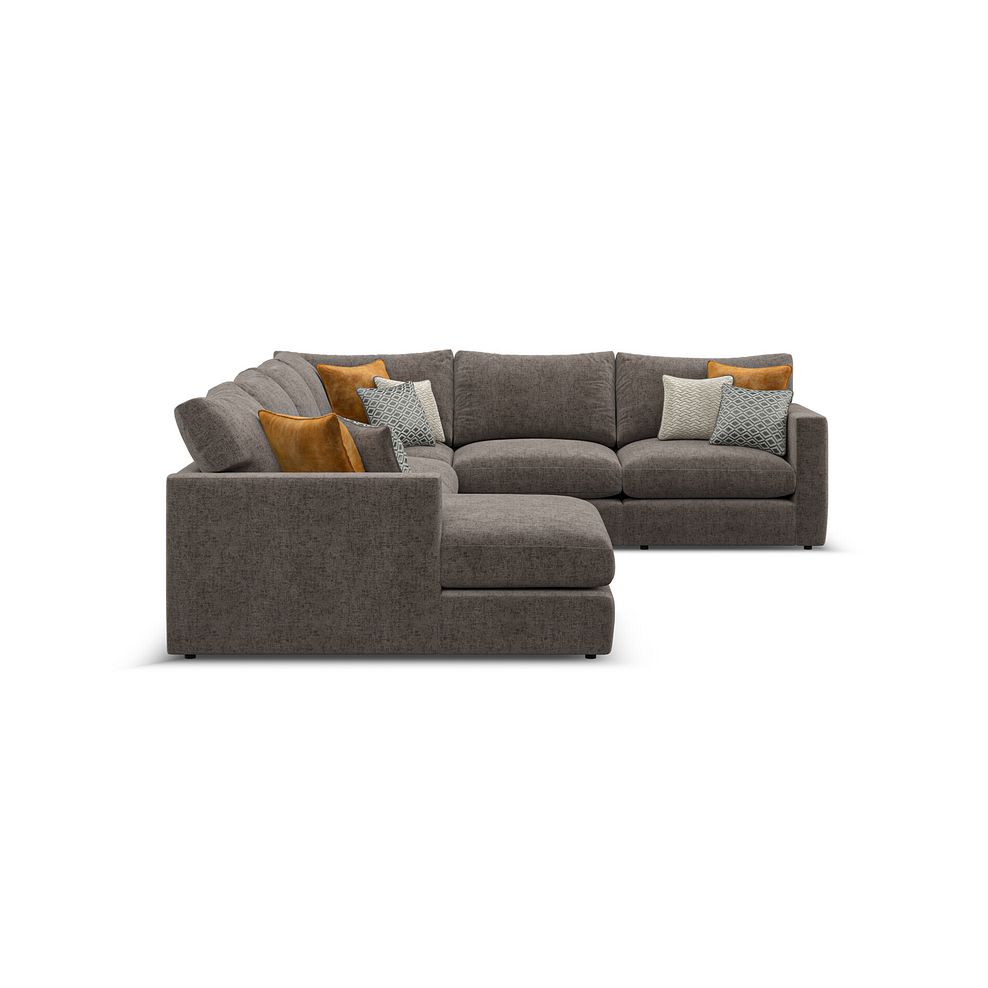 Malvern  Modular 6 Seater Left Hand Corner Sofa with Chaise in Brown fabric - Group 18 3