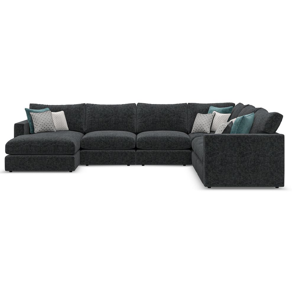 Malvern  Modular 6 Seater Left Hand Corner Sofa with Chaise in Charcoal fabric - Group 18 2