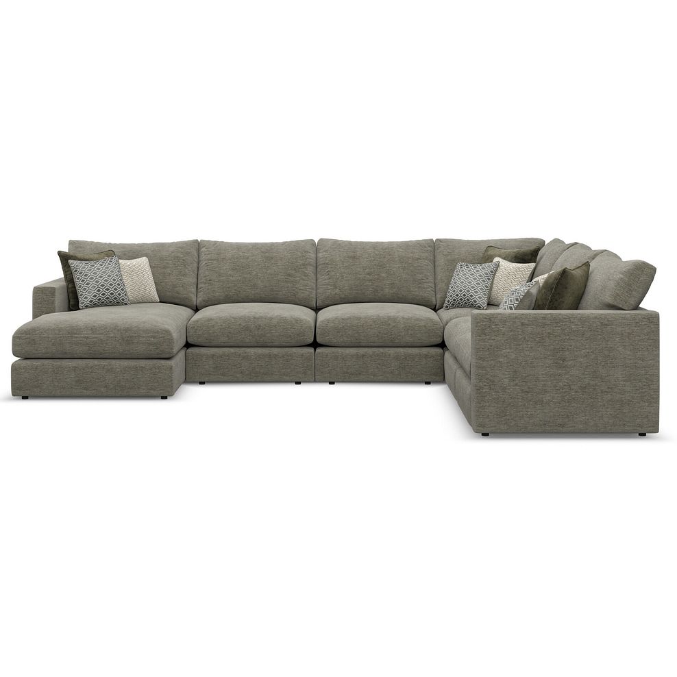 Malvern  Modular 6 Seater Left Hand Corner Sofa with Chaise in Olive Green fabric - Group 18 1