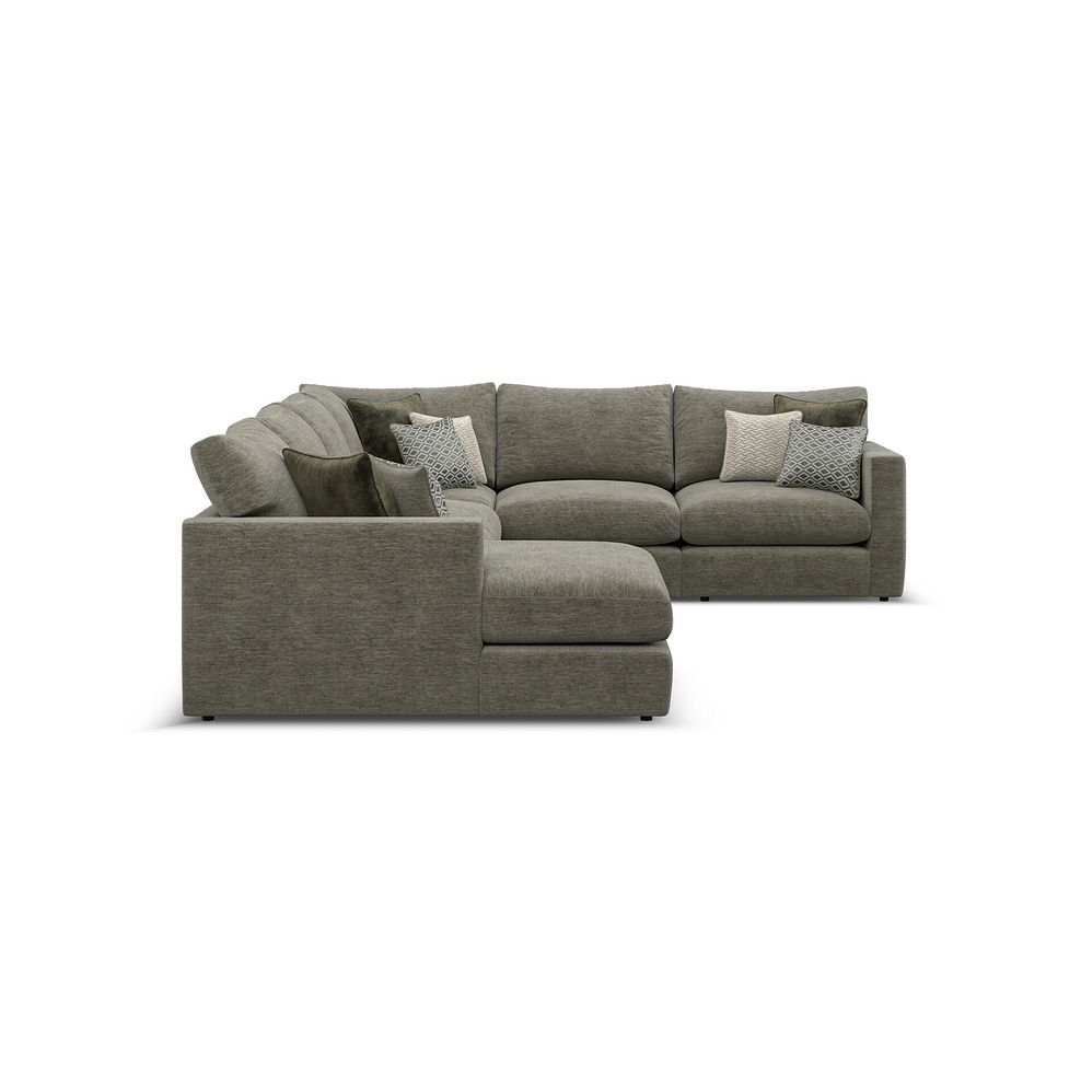 Malvern  Modular 6 Seater Left Hand Corner Sofa with Chaise in Olive Green fabric - Group 18 4