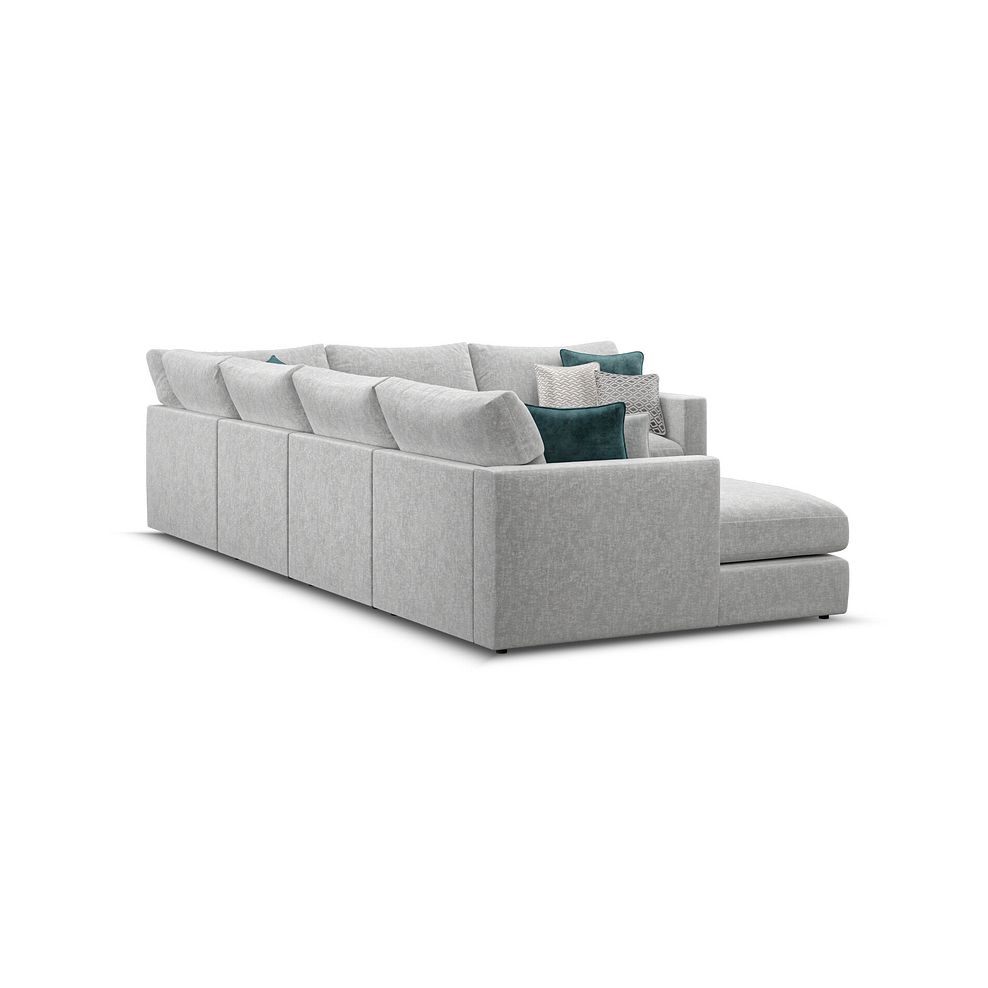 Malvern  Modular 6 Seater Left Hand Corner Sofa with Chaise in Silver fabric - Group 18 4