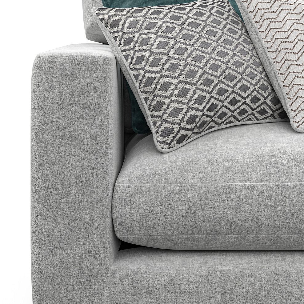 Malvern  Modular 6 Seater Left Hand Corner Sofa with Chaise in Silver fabric - Group 18 8