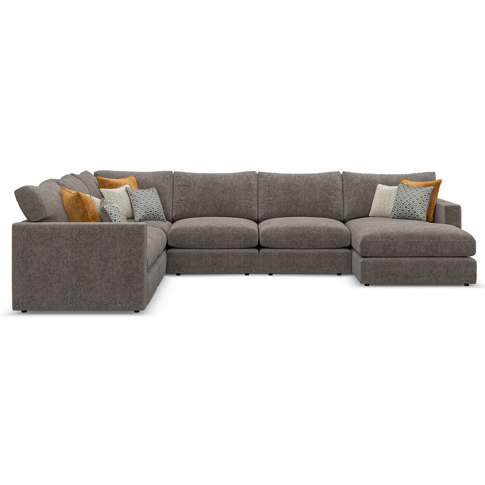 Malvern Modular 6 Seater Right Hand Corner Sofa with Chaise in Brown fabric - Group 19 2