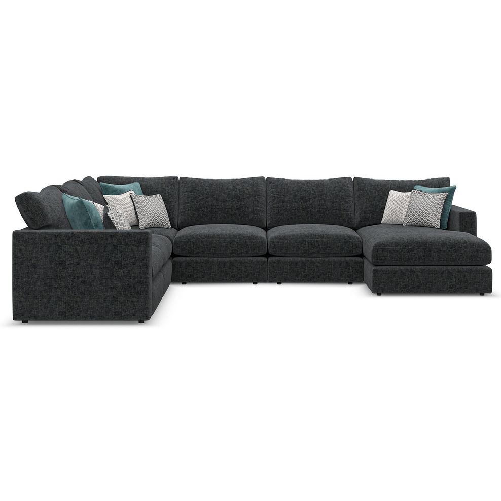 Malvern Modular 6 Seater Right Hand Corner Sofa with Chaise in Charcoal fabric - Group 19 2