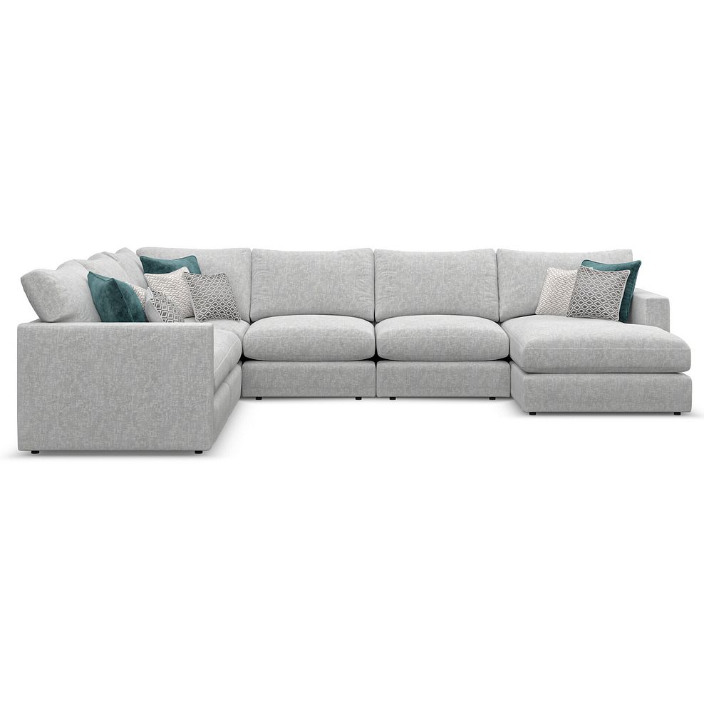 Malvern Modular 6 Seater Right Hand Corner Sofa with Chaise in Silver fabric - Group 19 2