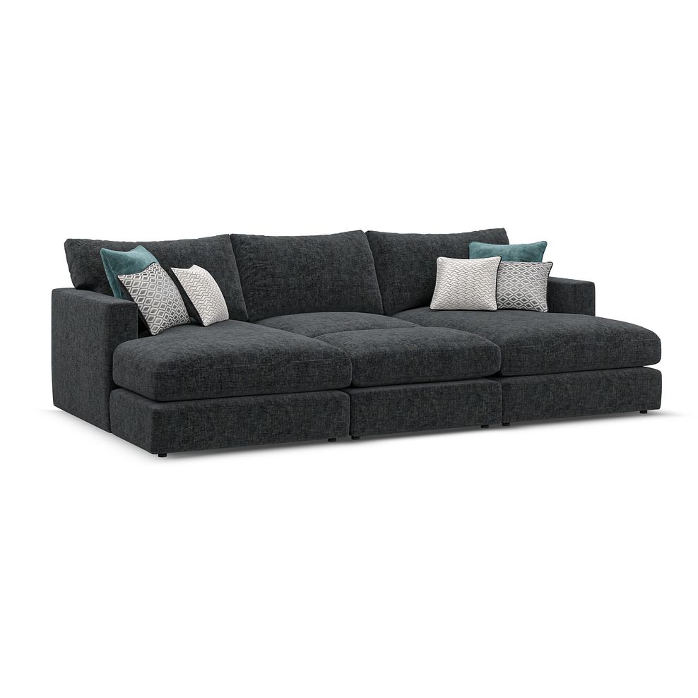 Malvern Small Fender Footstool in Charcoal fabric 5