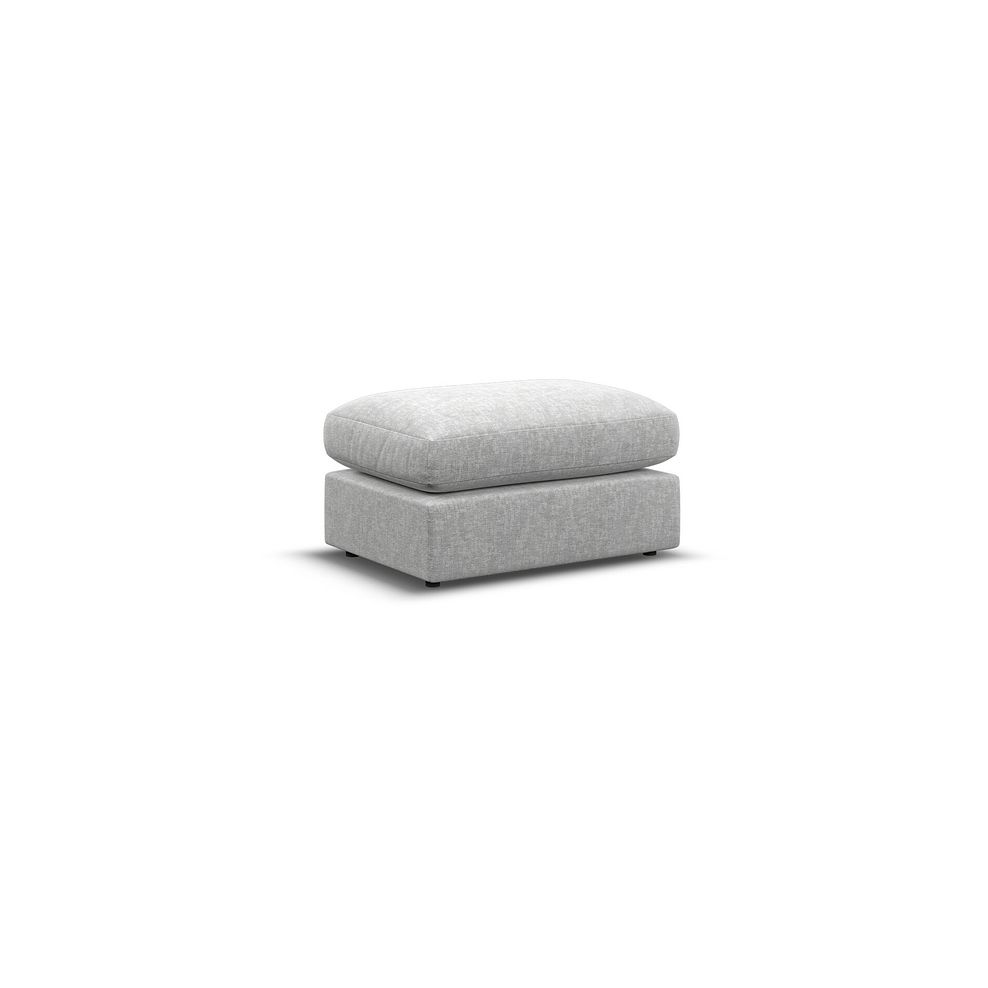 Malvern Small Fender Footstool in Silver fabric 1