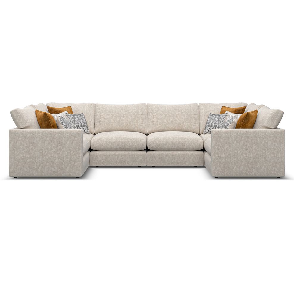 Malvern Small U-Shape Modular Corner Sofa in Beige fabric - Group 10 2