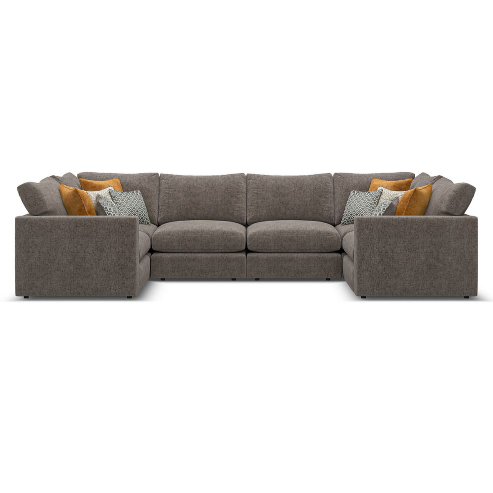 Malvern Small U-Shape Modular Corner Sofa in Brown fabric - Group 10 2