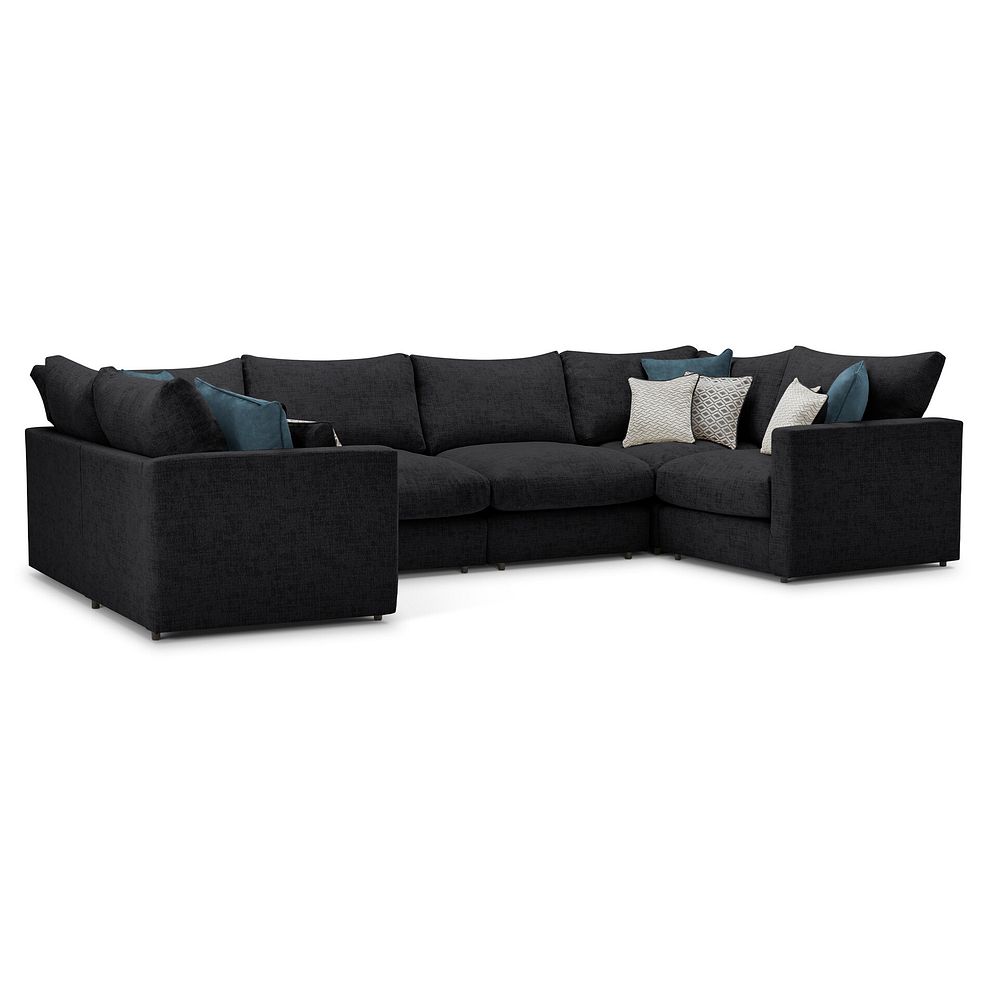 Malvern Small U-Shape Modular Corner Sofa in Charcoal fabric - Group 10 1