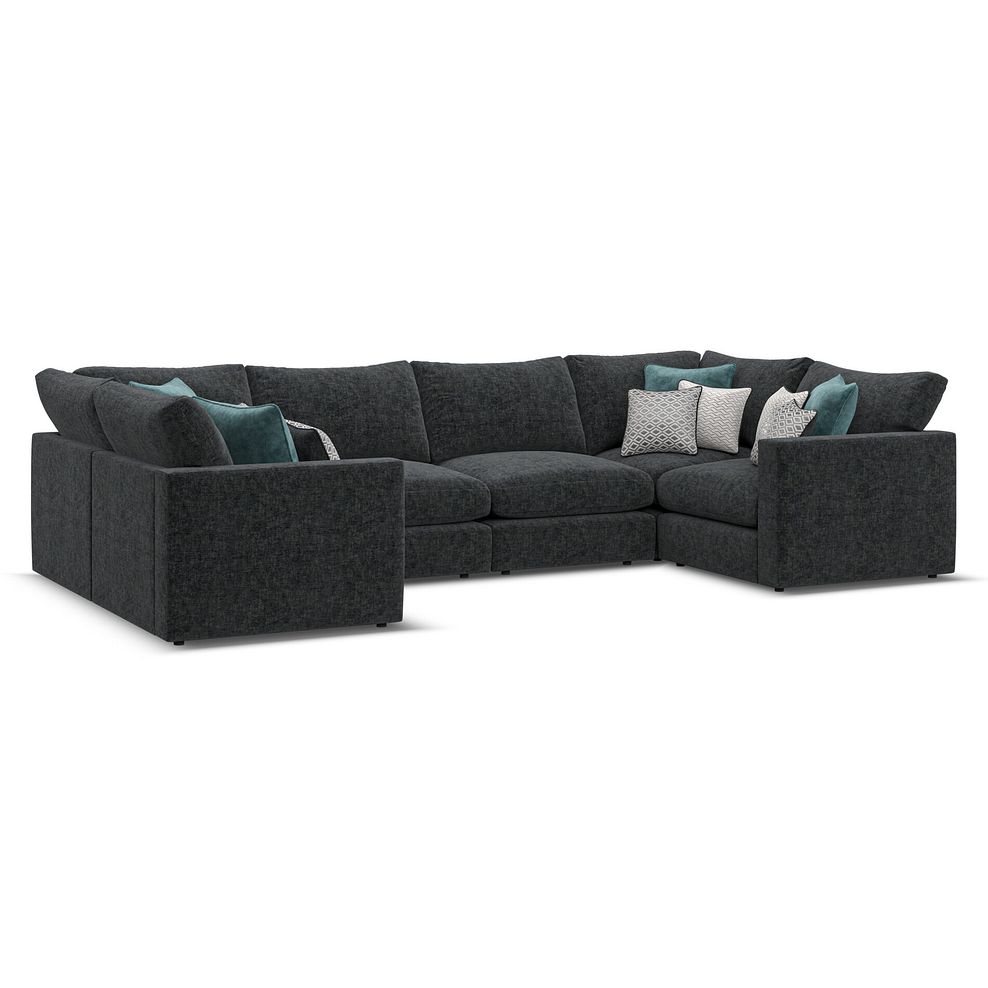 Malvern Small U-Shape Modular Corner Sofa in Charcoal fabric - Group 10 1