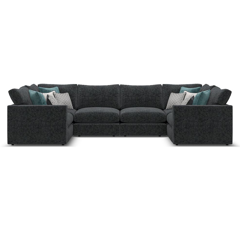 Malvern Small U-Shape Modular Corner Sofa in Charcoal fabric - Group 10 2