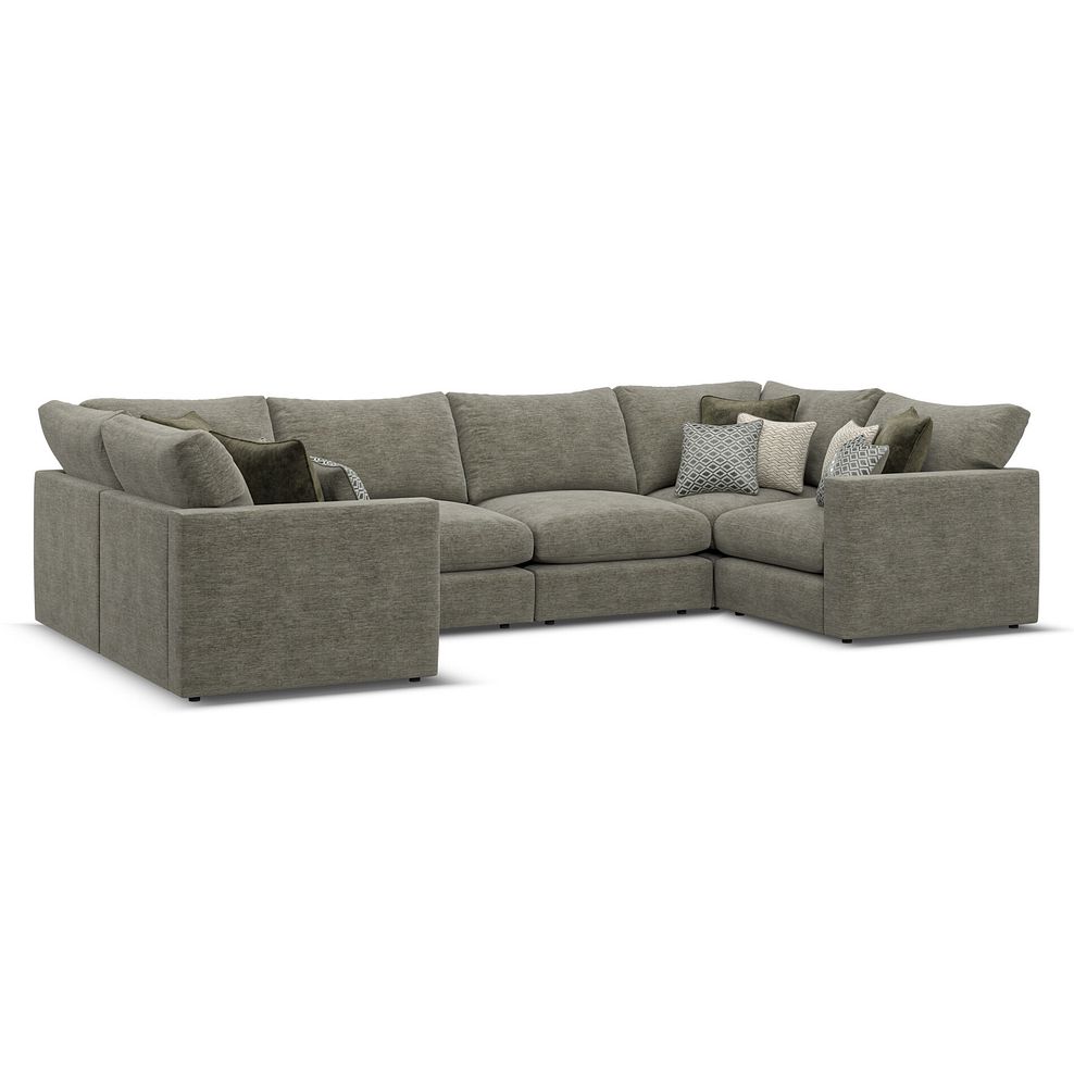 Malvern Small U-Shape Modular Corner Sofa in Olive Green fabric - Group 10 2