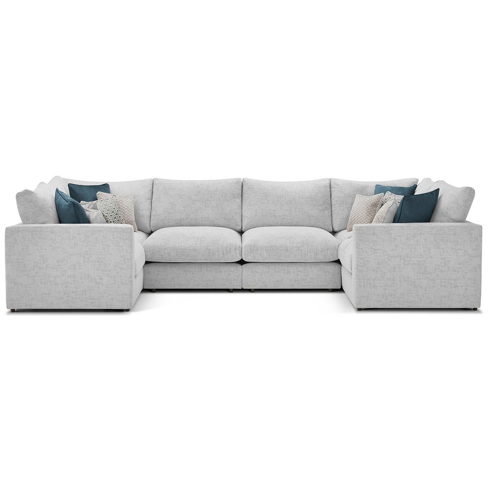 Malvern Small U-Shape Modular Corner Sofa in Silver fabric - Group 10 2