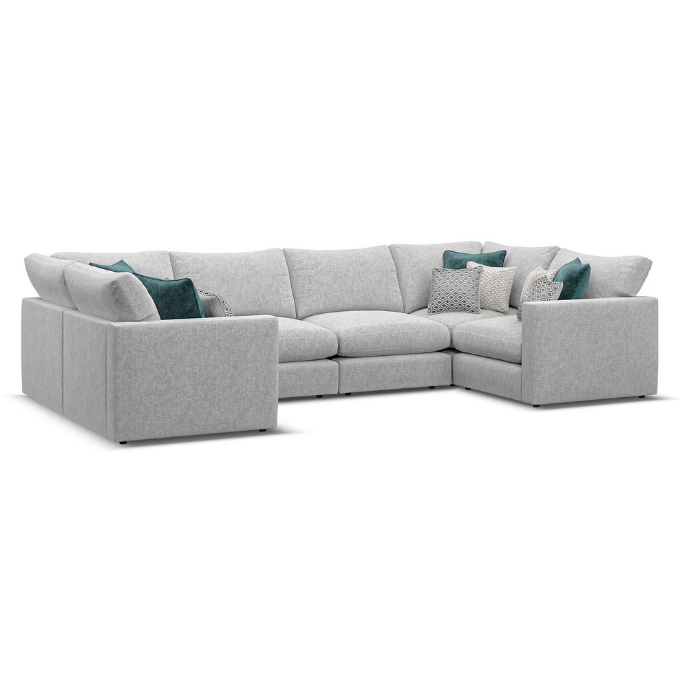 Malvern Small U-Shape Modular Corner Sofa in Silver fabric - Group 10 1