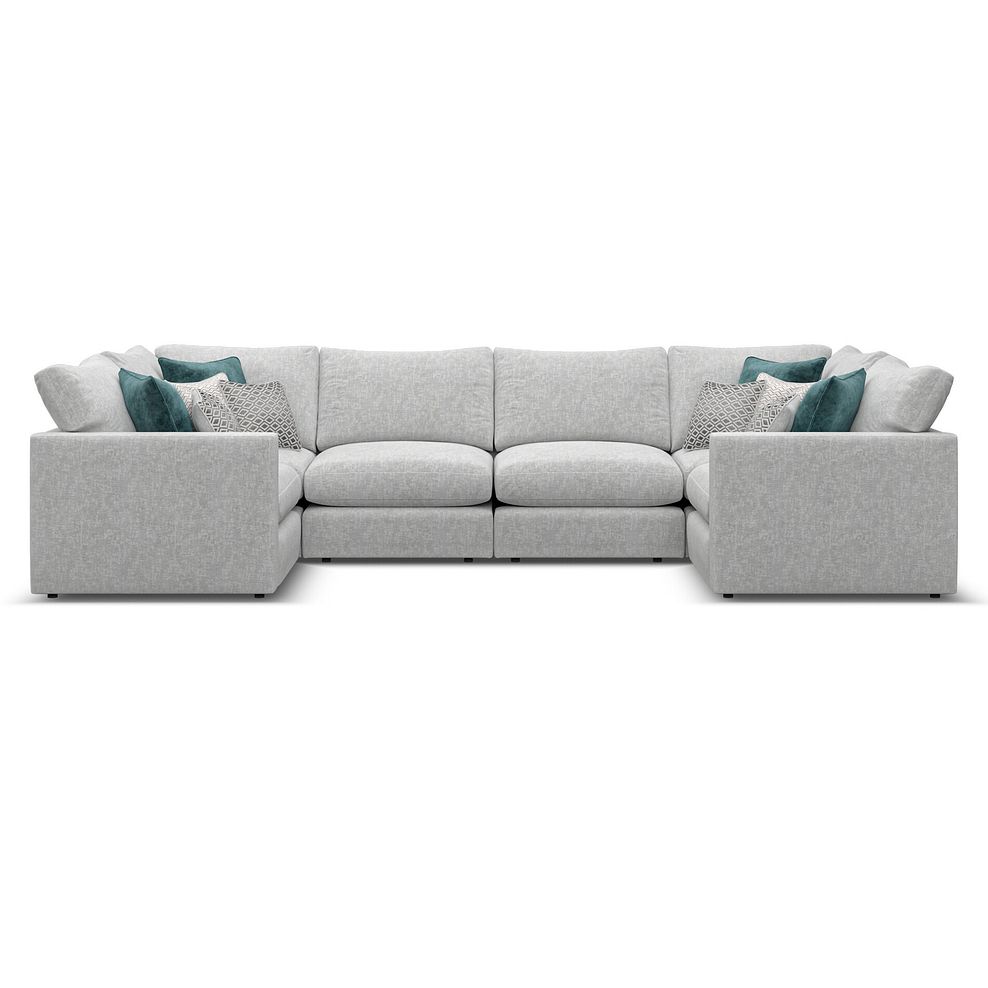 Malvern Small U-Shape Modular Corner Sofa in Silver fabric - Group 10 2