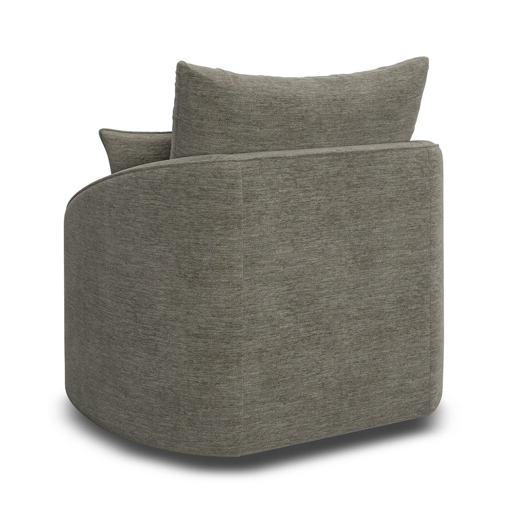 Malvern Swivel Cuddler Chair in Olive Green fabric 3