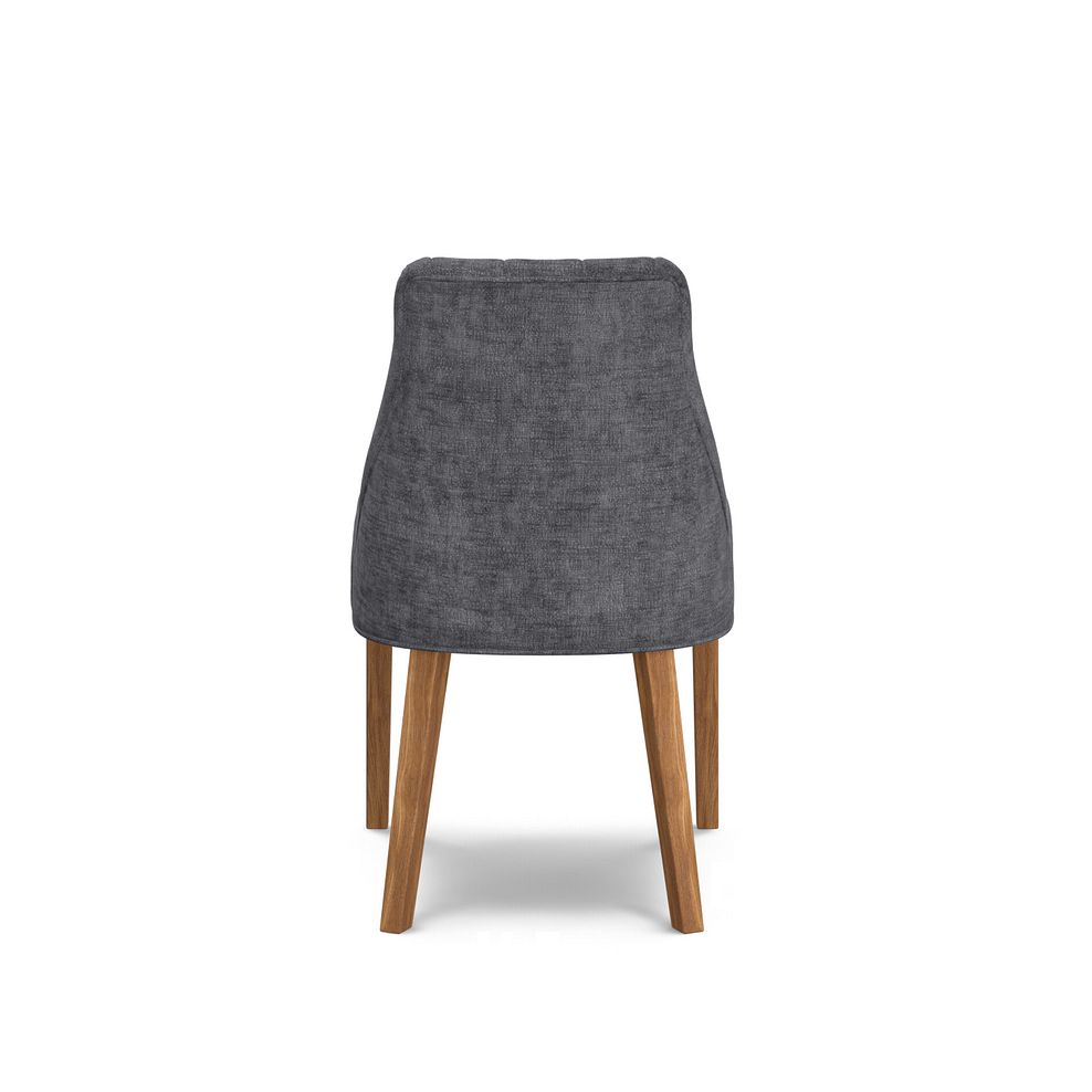 Marlene Upholstered Chair with Oak Legs in Brooklyn Asteroid Grey Fabric 4