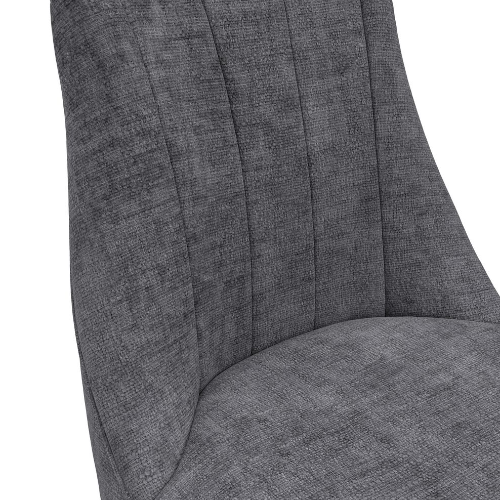 Marlene Upholstered Chair with Oak Legs in Brooklyn Asteroid Grey Fabric 5