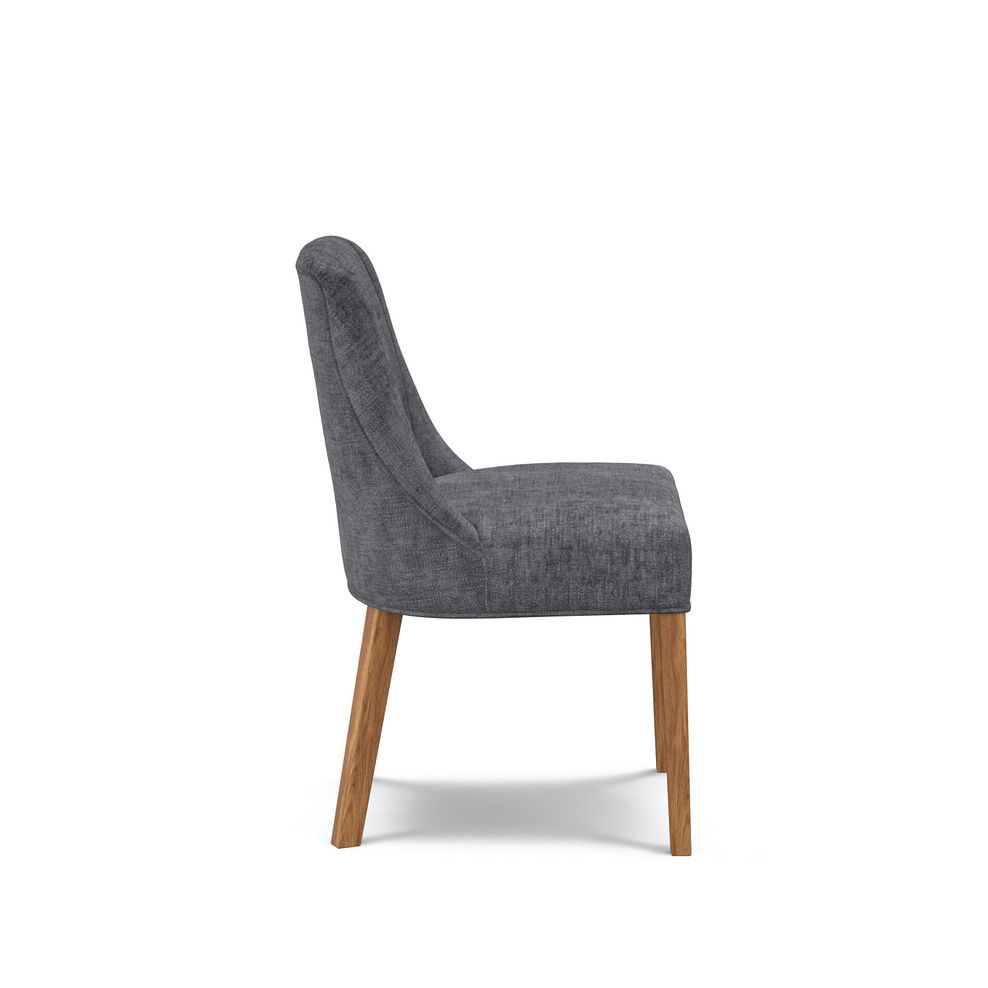 Marlene Upholstered Chair with Oak Legs in Brooklyn Asteroid Grey Fabric 3