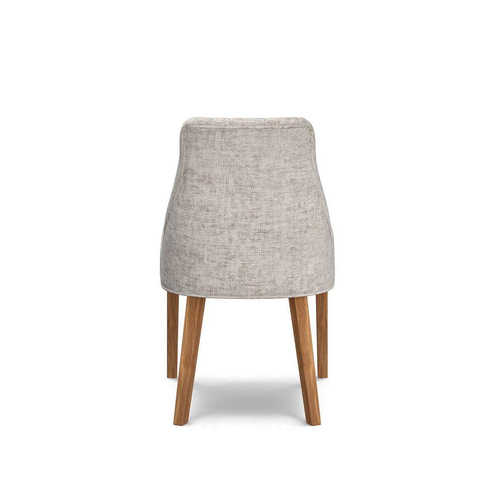 Marlene Upholstered Chair with Oak Legs in Brooklyn Quill Grey Fabric Thumbnail 4