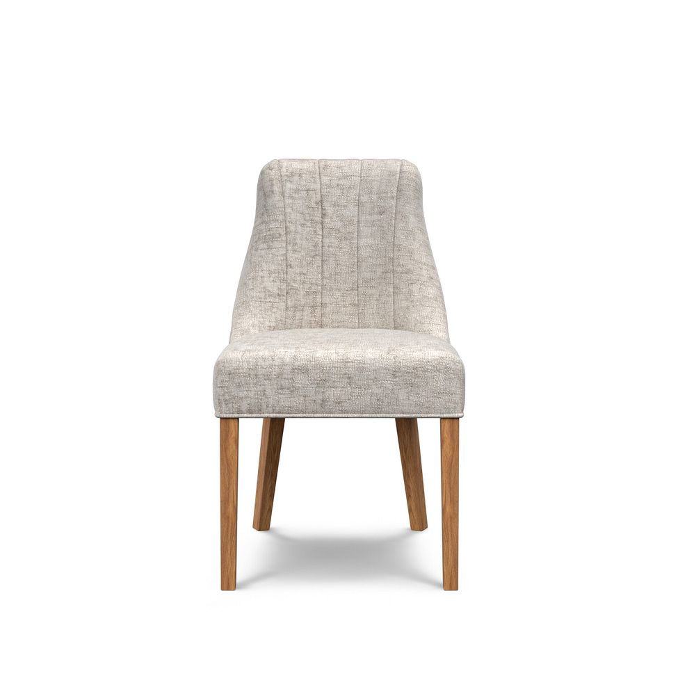 Marlene Upholstered Chair with Oak Legs in Brooklyn Quill Grey Fabric 2