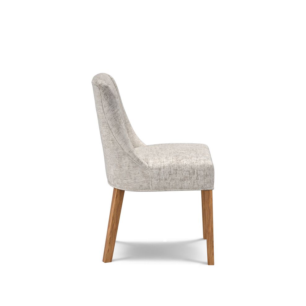Marlene Upholstered Chair with Oak Legs in Brooklyn Quill Grey Fabric Thumbnail 3
