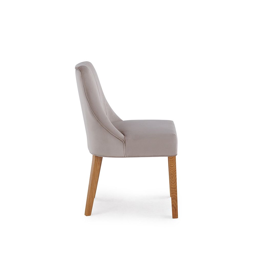 Marlene Upholstered Chair with Oak Legs in Grey Velvet 5