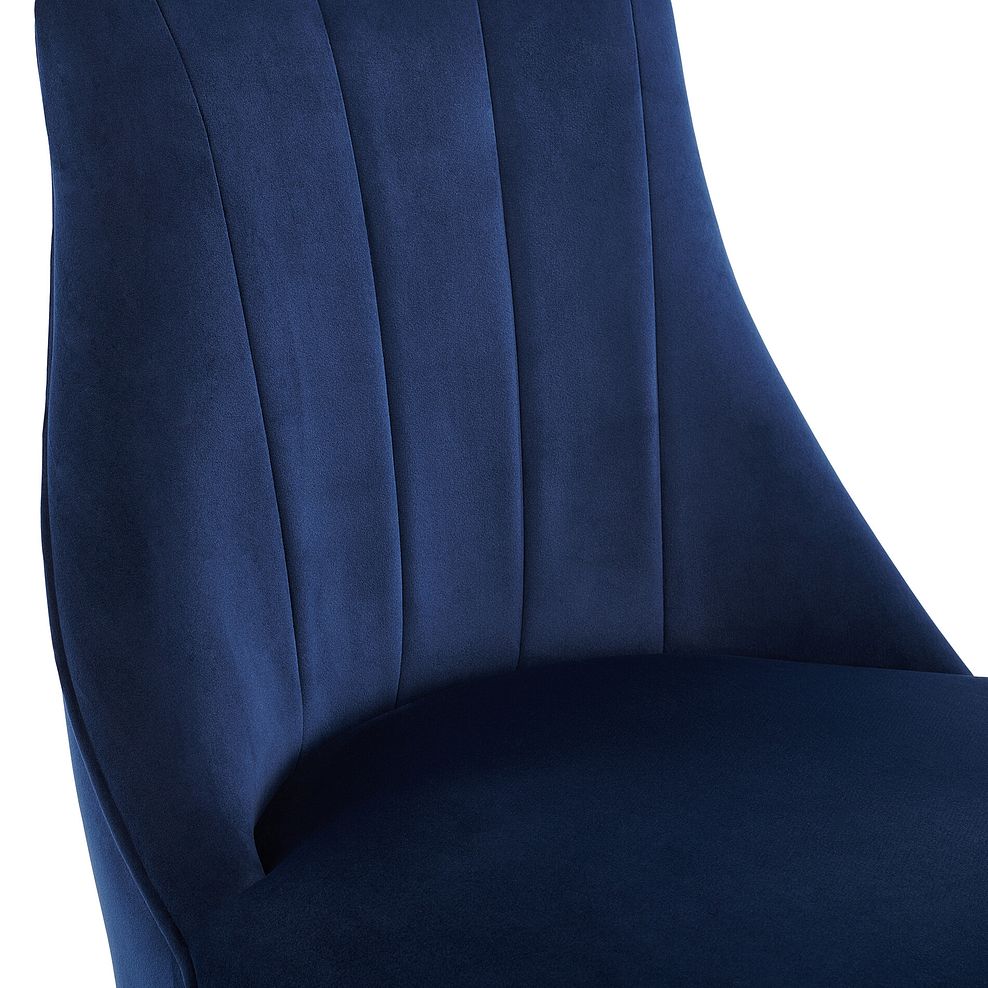 Marlene Upholstered Chair with Oak Legs in Midnight Velvet Thumbnail 7