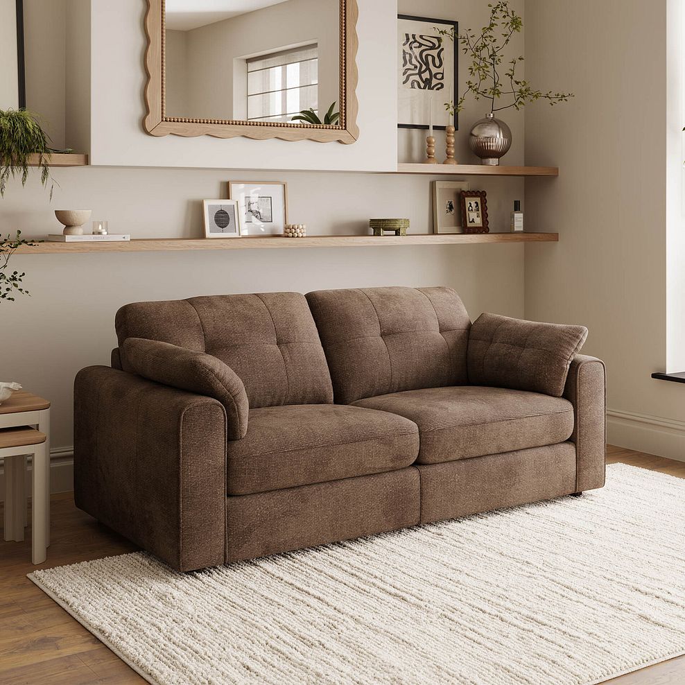 Marley 2 Seater Modular Sofa in Lila Chocolate Fabric  - Group 8 1