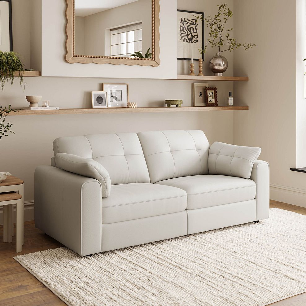 Marley 2 Seater Modular Sofa in Oslo Bone China Leather - Group 8 1