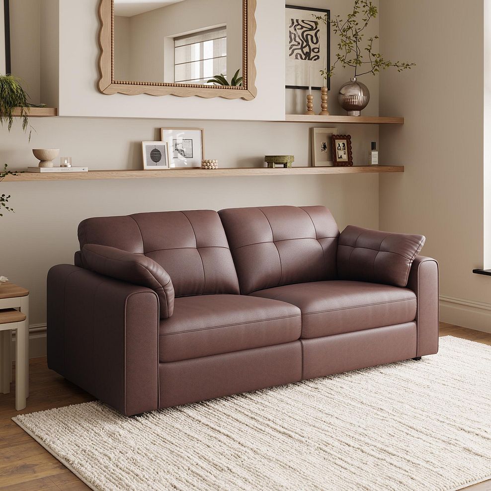 Marley 2 Seater Modular Sofa in Oslo Chestnut Leather - Group 8 1
