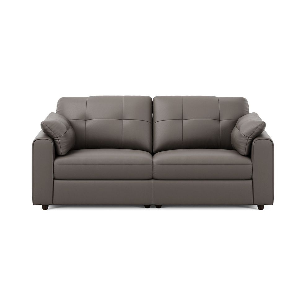 Marley 2 Seater Modular Sofa in Oslo Elephant Grey Leather - Group 8 3
