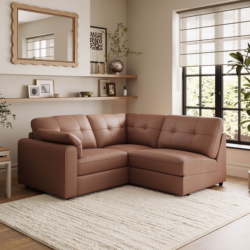 Marley 3 Seat Left Hand Modular Corner Sofa in Oslo Mocha Mouse Leather - Group 6 1