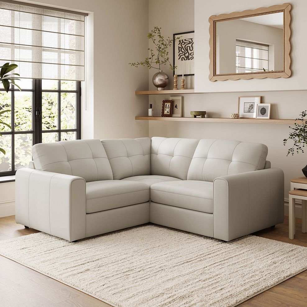 Marley 3 Seat Modular Corner Sofa in Oslo Bone China Leather - Group 1 1