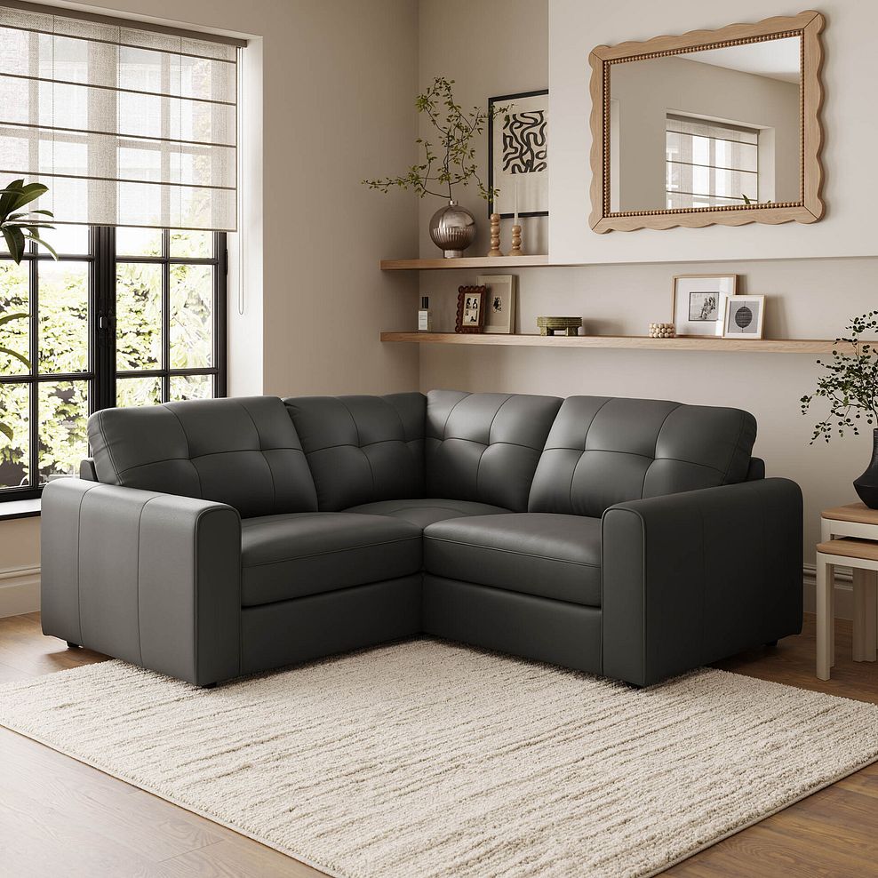 Marley 3 Seat Modular Corner Sofa in Oslo Storm Leather - Group 1 1