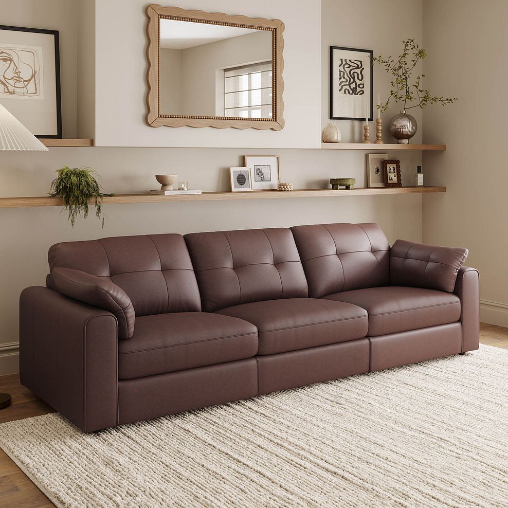Marley 3 Seater Modular Sofa in Oslo Chestnut Leather - Group 9 1