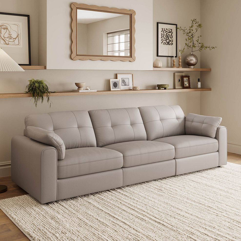 Marley 3 Seater Modular Sofa in Oslo Oyster Leather - Group 9 1