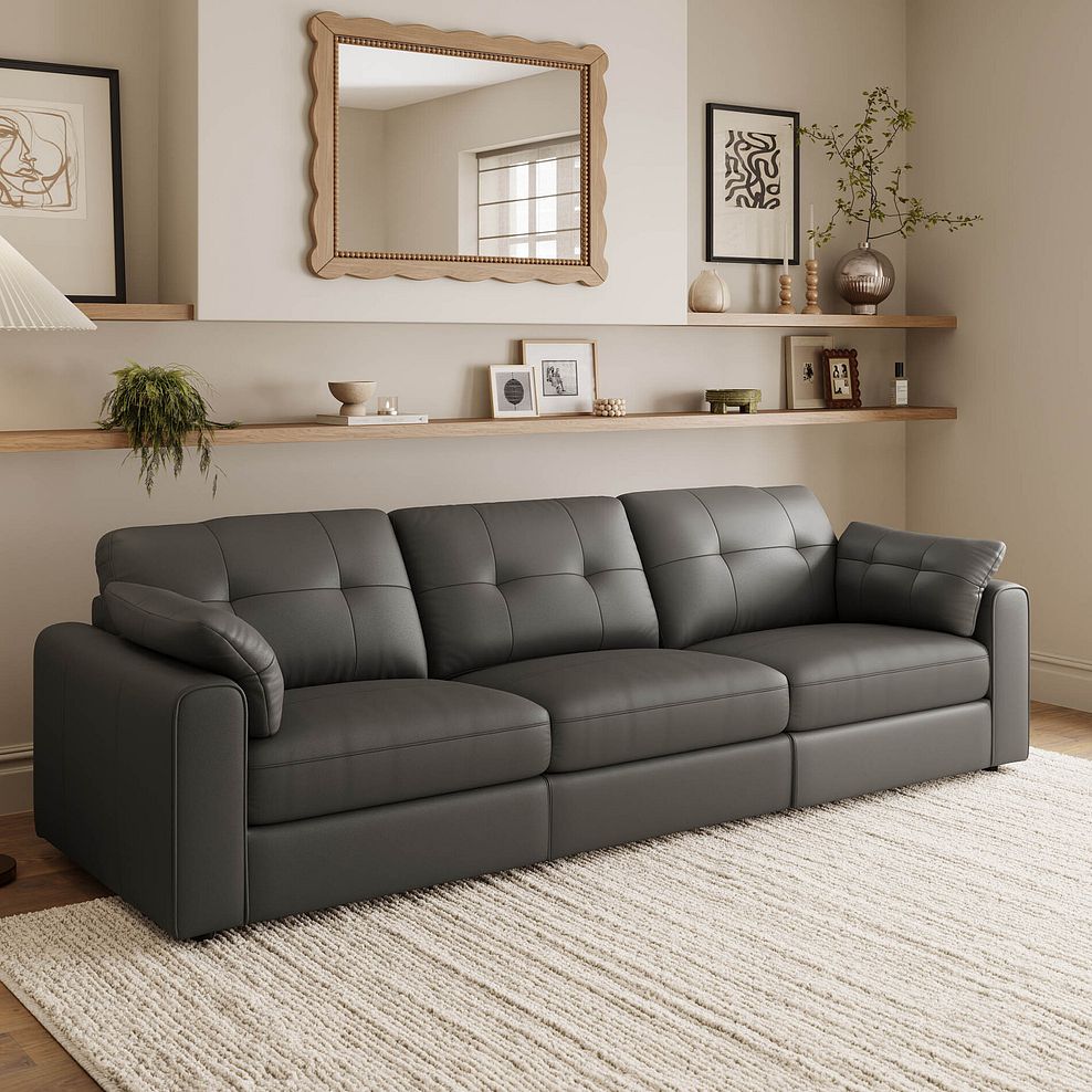 Marley 3 Seater Modular Sofa in Oslo Storm Leather - Group 9 1