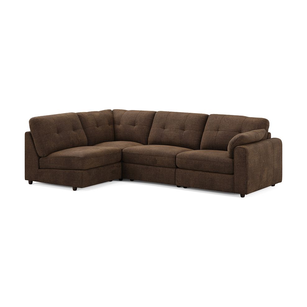 Marley 4 Seat Left Hand Modular Corner Sofa in Lila Chocolate Fabric - Group 4 1