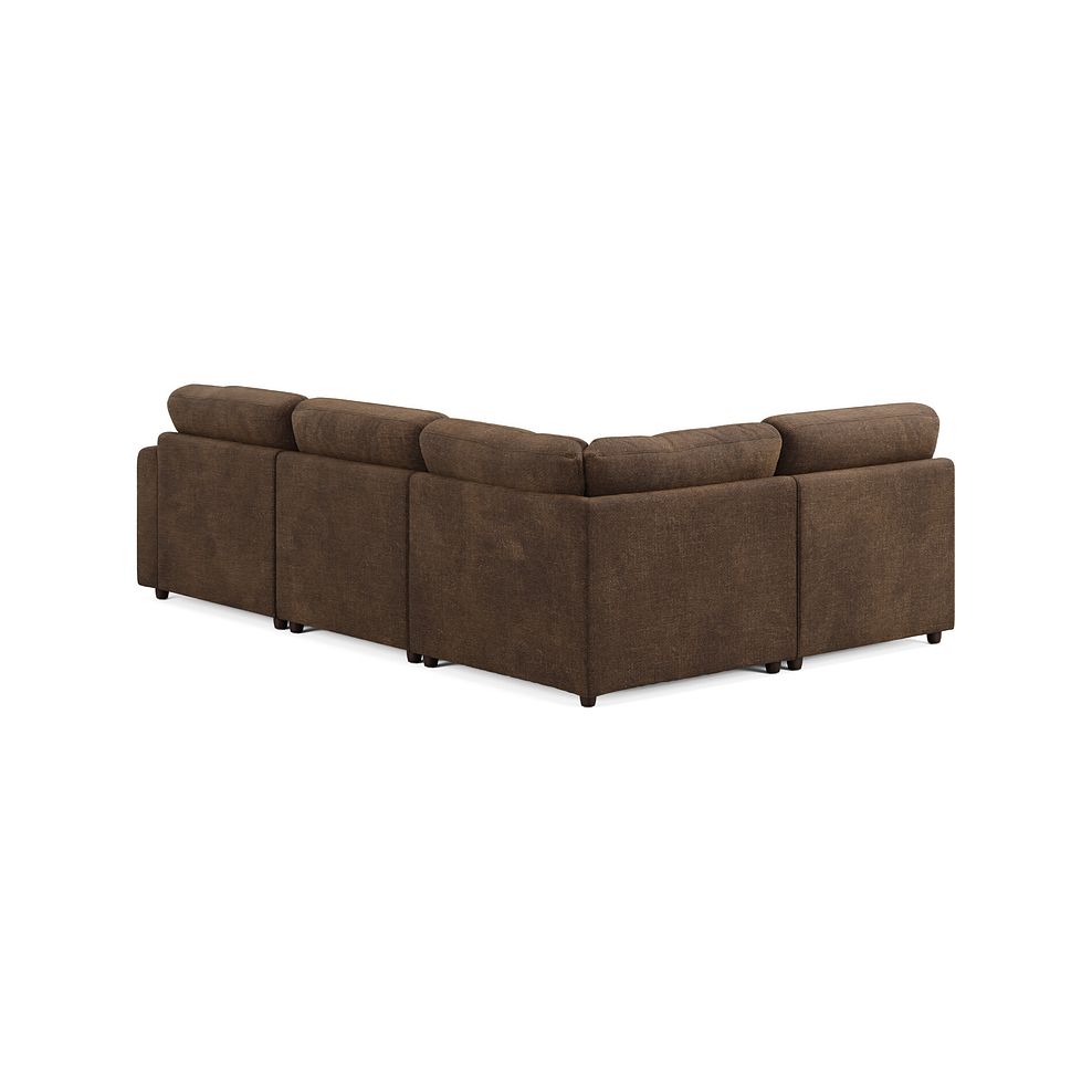 Marley 4 Seat Left Hand Modular Corner Sofa in Lila Chocolate Fabric - Group 4 2