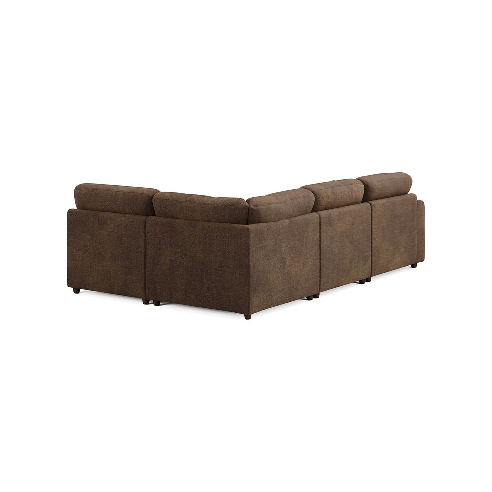 Marley 4 Seat Left Hand Modular Corner Sofa in Lila Chocolate Fabric - Group 4 3