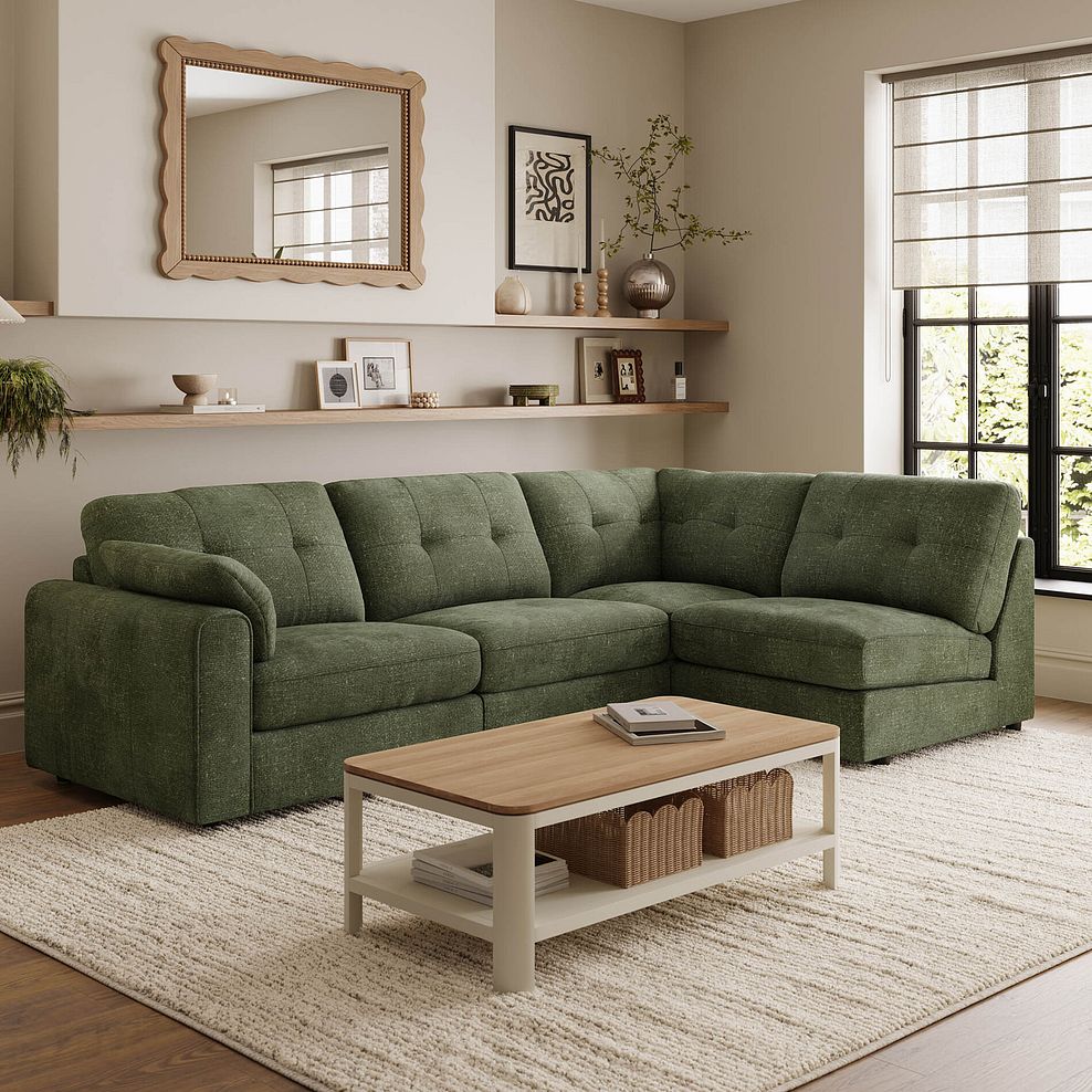 Marley 4 Seat Left Hand Modular Corner Sofa in Lila Pine Fabric - Group 4 1
