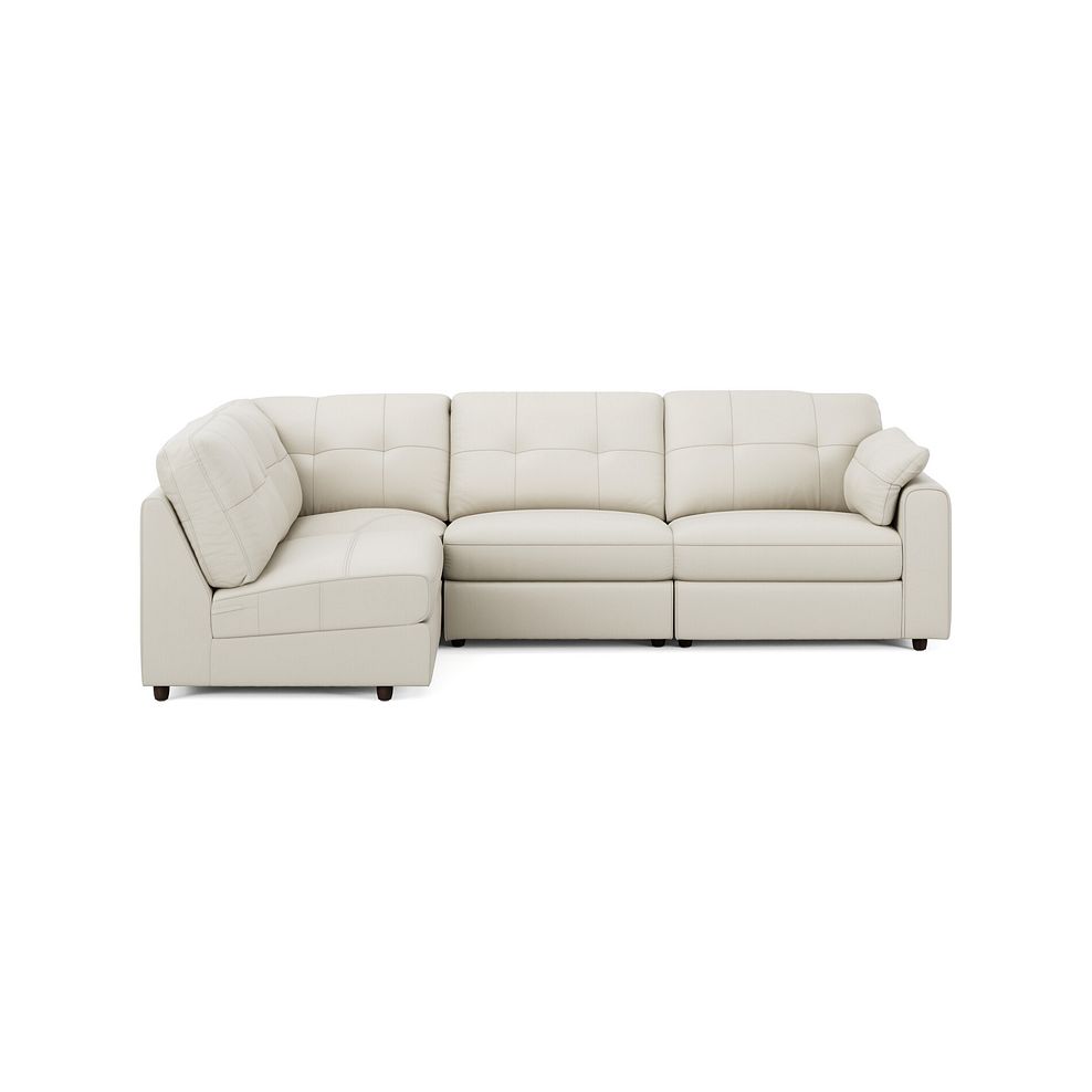 Marley 4 Seat Left Hand Modular Corner Sofa in Oslo Bone China Leather - Group 4 3