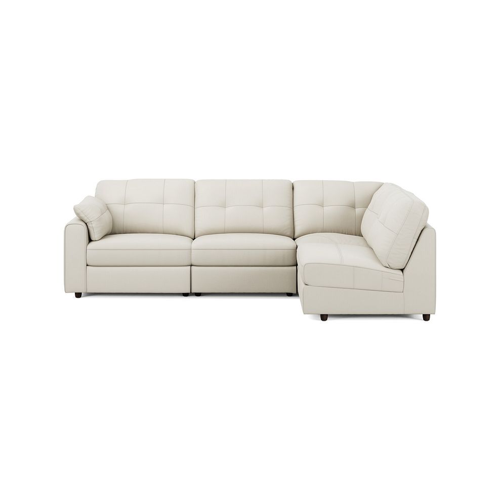 Marley 4 Seat Left Hand Modular Corner Sofa in Oslo Bone China Leather - Group 4 4