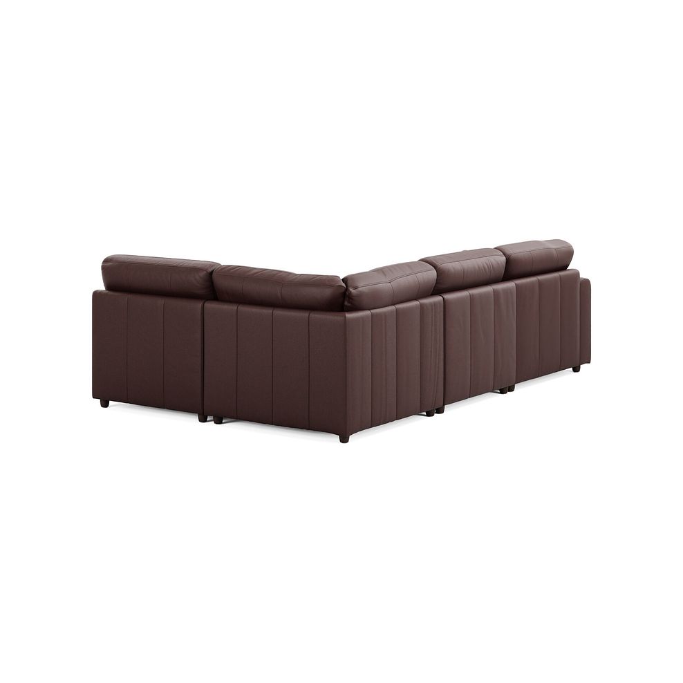 Marley 4 Seat Left Hand Modular Corner Sofa in Oslo Chestnut Leather - Group 4 3