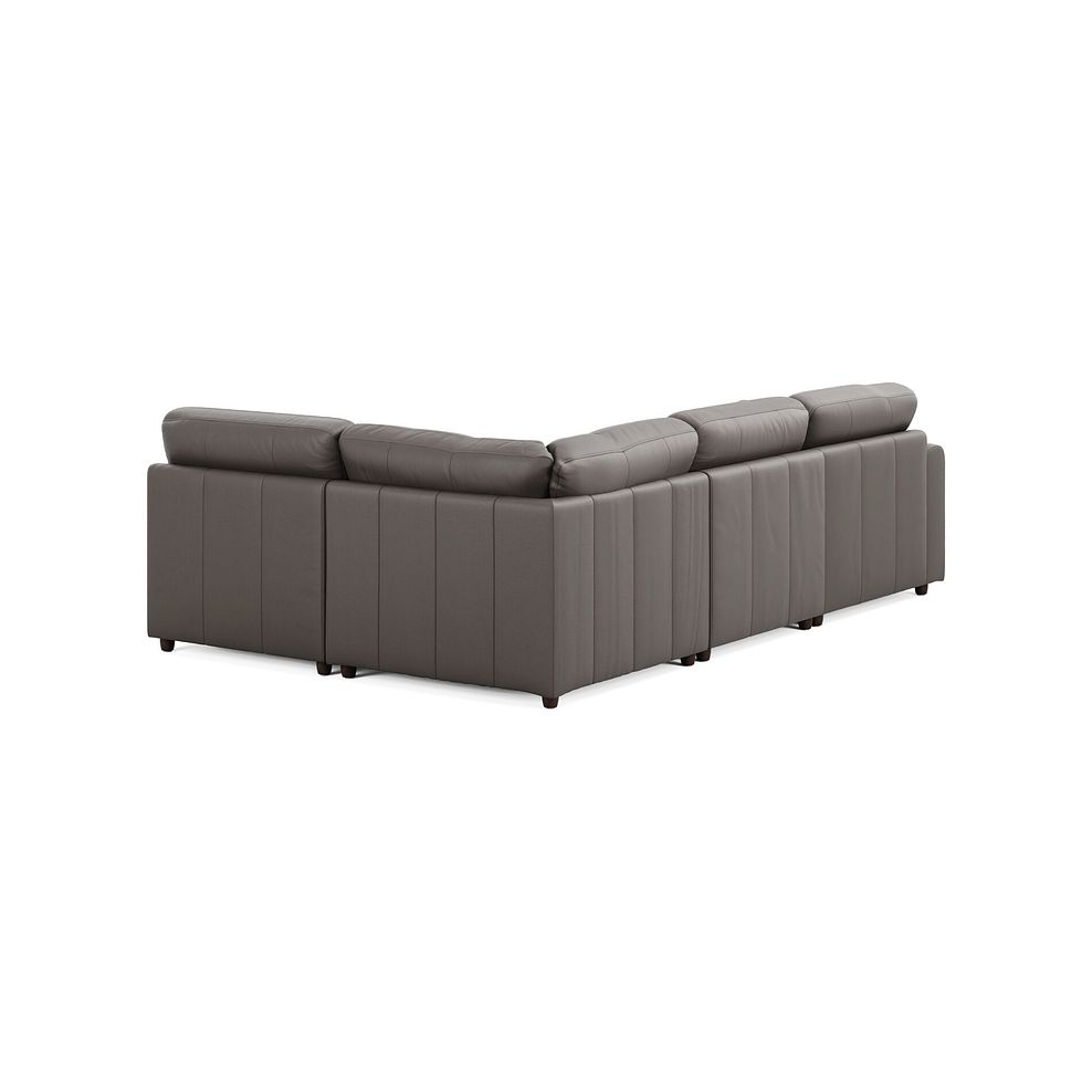 Marley 4 Seat Left Hand Modular Corner Sofa in Oslo Elephant Grey Leather - Group 4 3