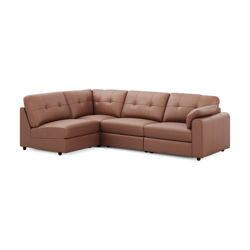 Marley 4 Seat Left Hand Modular Corner Sofa in Oslo Mocha Mouse Leather - Group 4 1