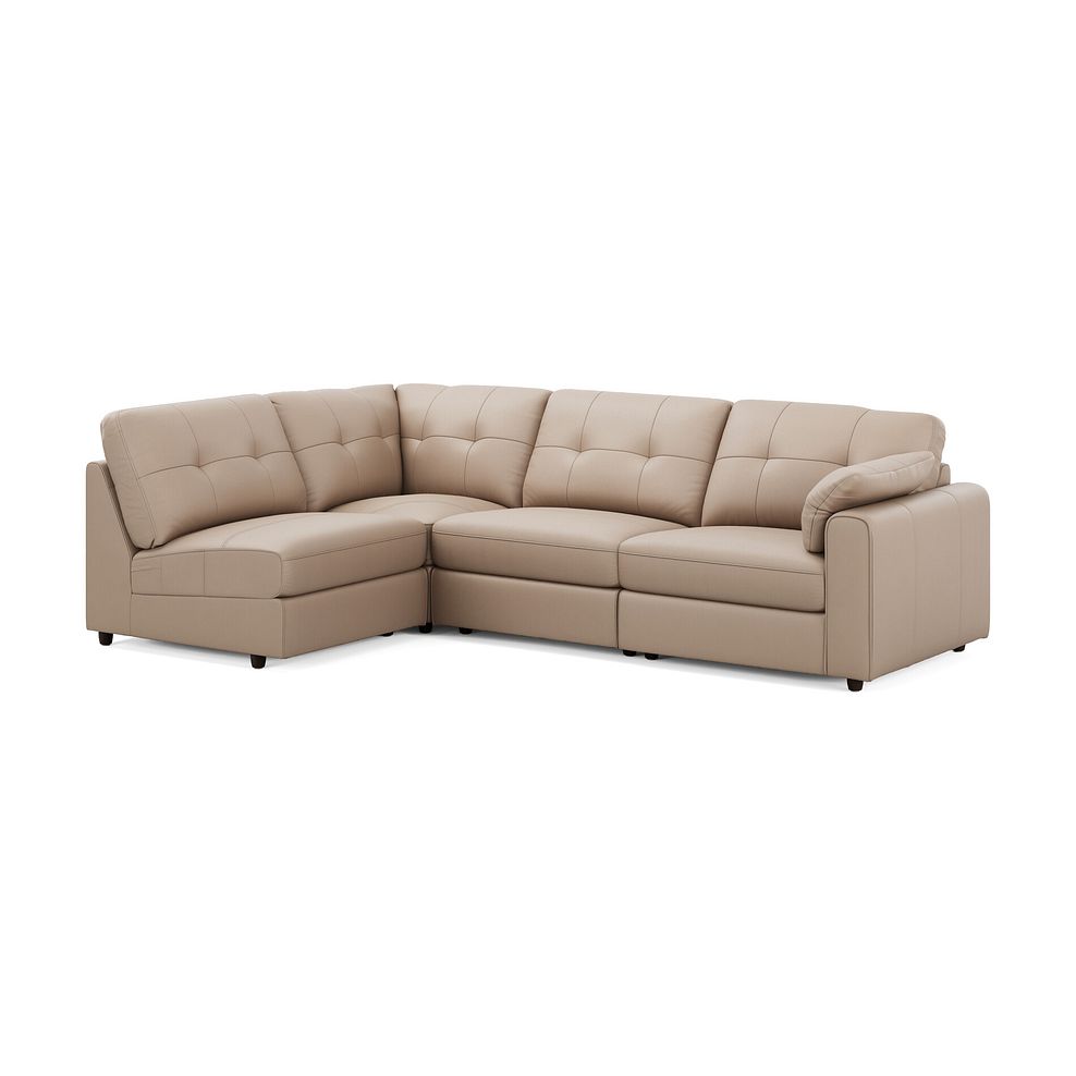 Marley 4 Seat Left Hand Modular Corner Sofa in Oslo Mushroom Leather - Group 4 1